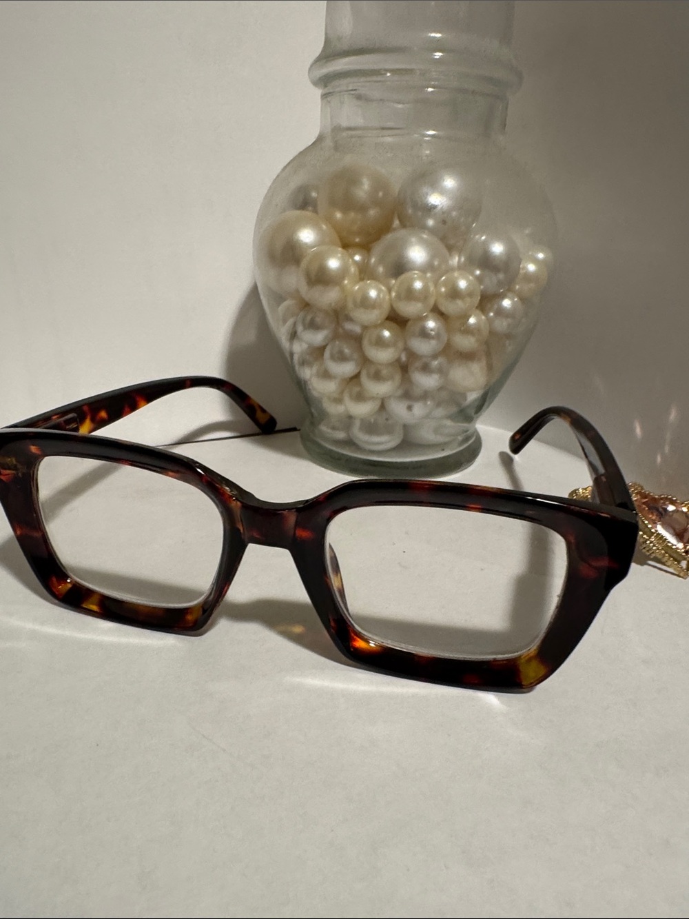 Tortoiseshell Square Frame Women's Eyewear - Brown